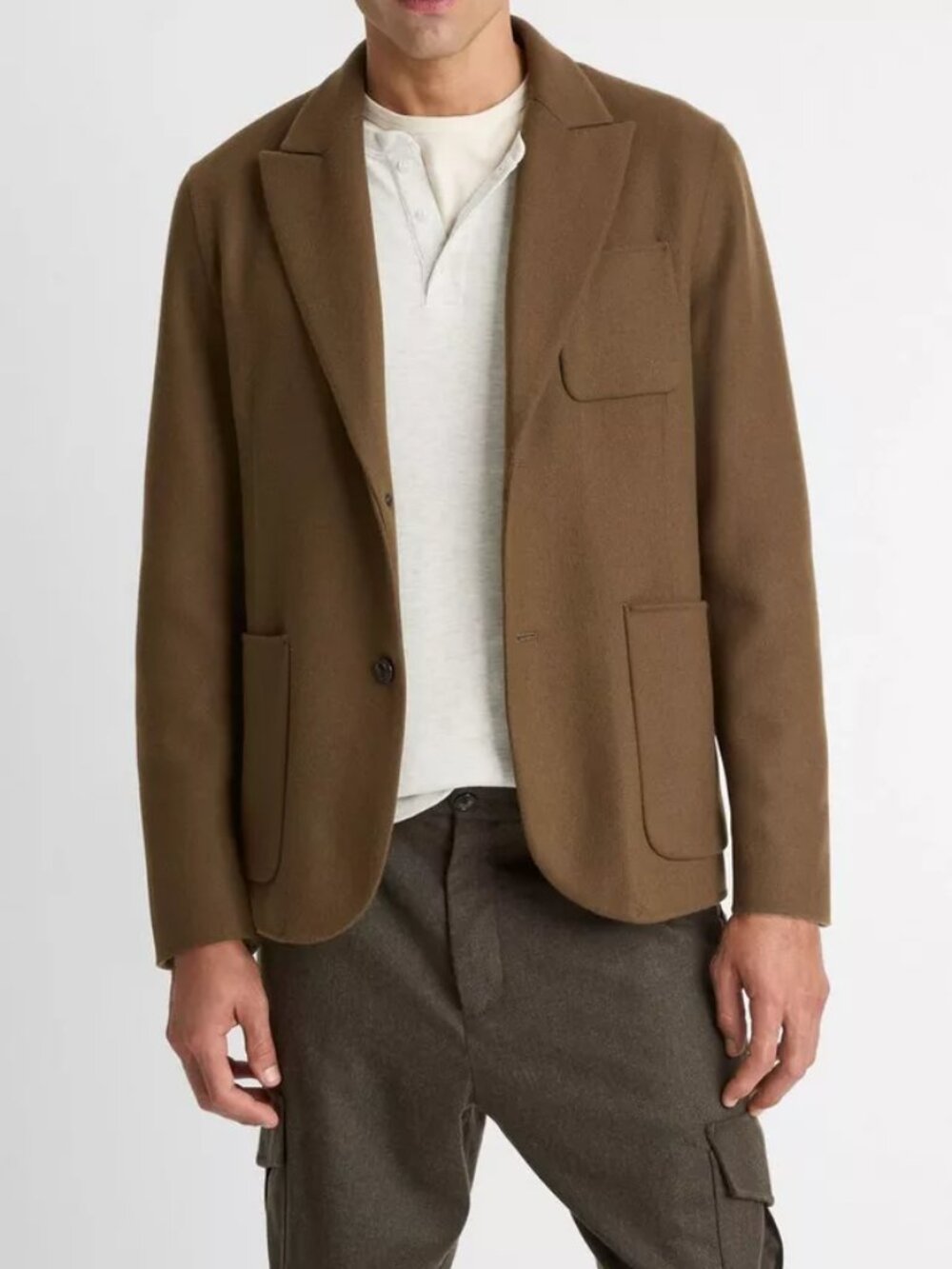Vince Italian Splittable Wool-Blend Blazer Dark Roast Men’s Large NWT